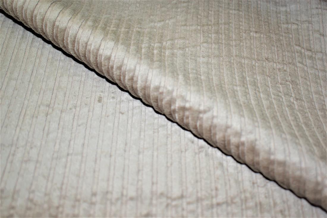 Lightgrey & Beige Corduroy Fabric Plain