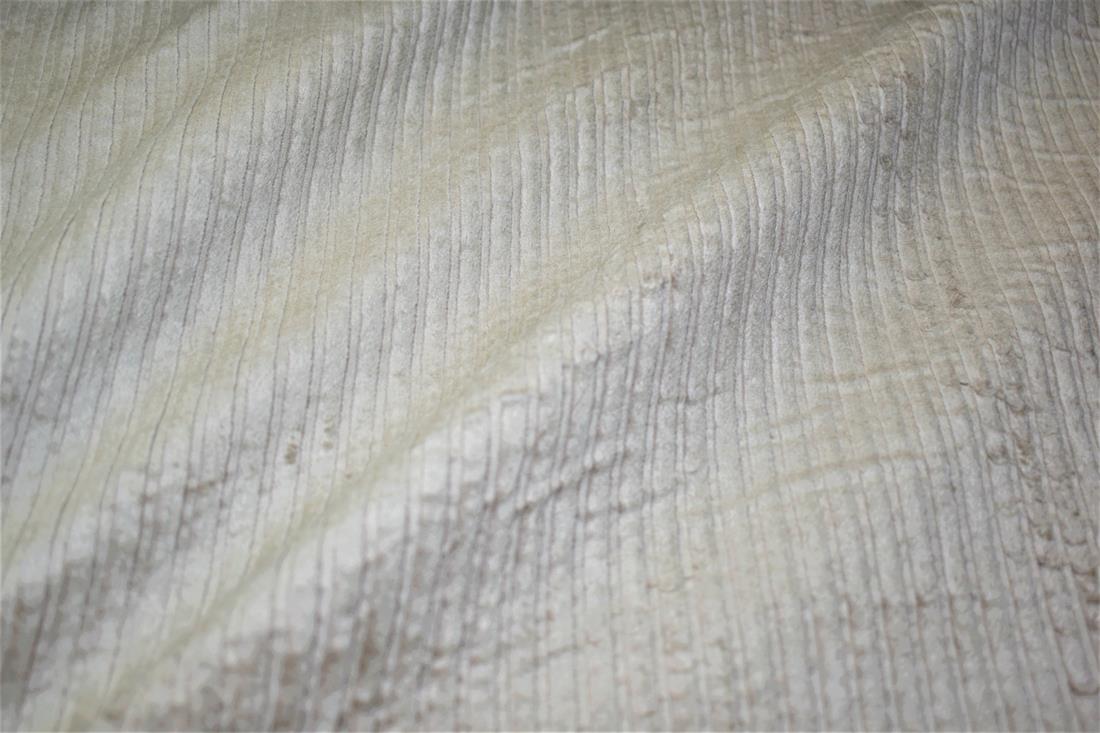 Lightgrey & Beige Corduroy Fabric Plain
