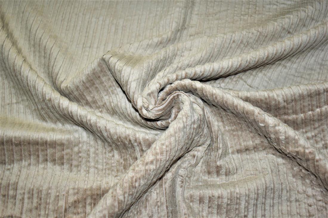 Lightgrey & Beige Corduroy Fabric Plain