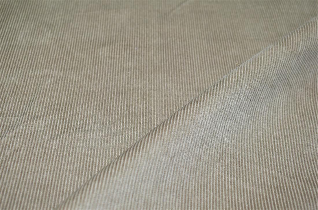 Khaki & Green Corduroy Plain Fabric