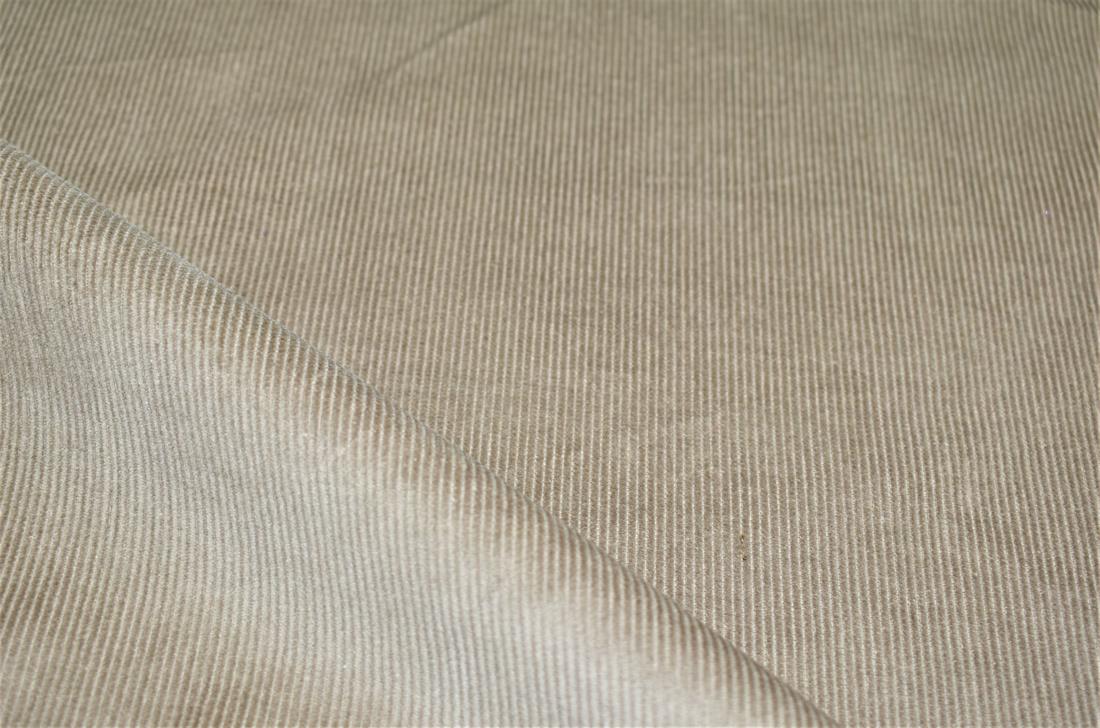 Khaki & Green Corduroy Plain Fabric