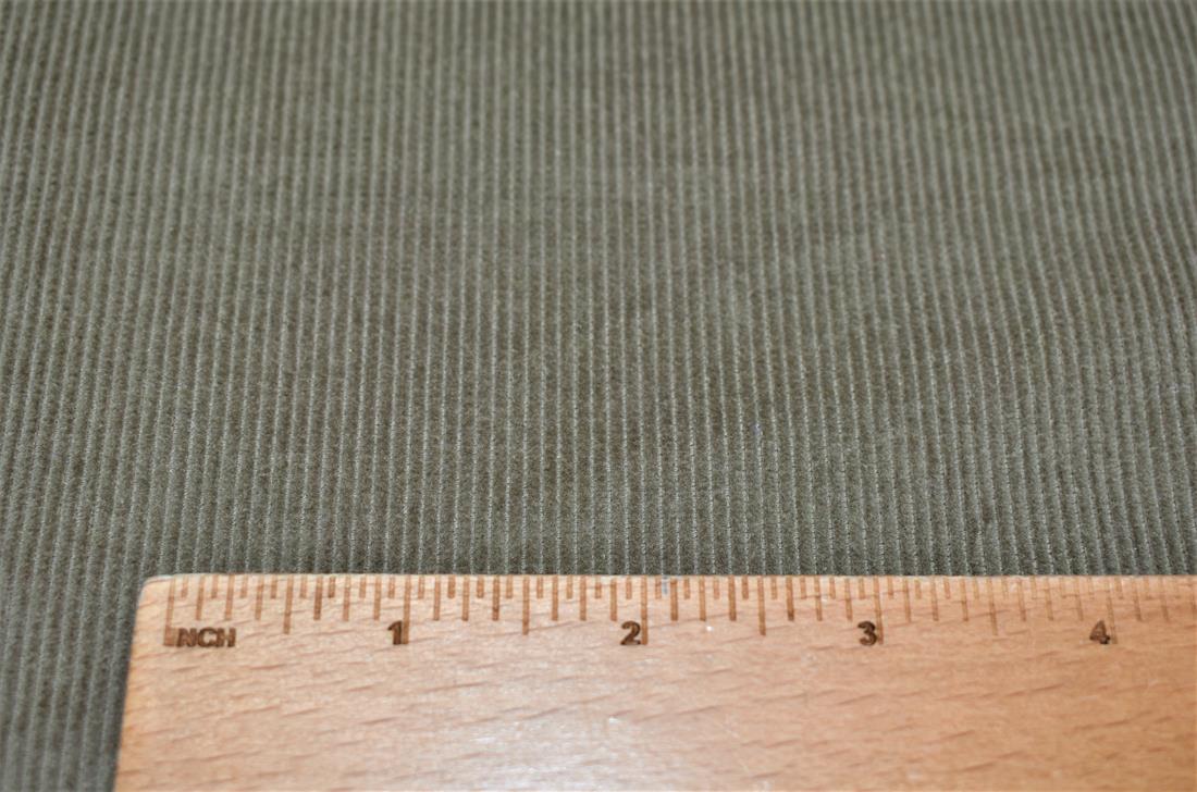 Khaki & Green Corduroy Plain Fabric