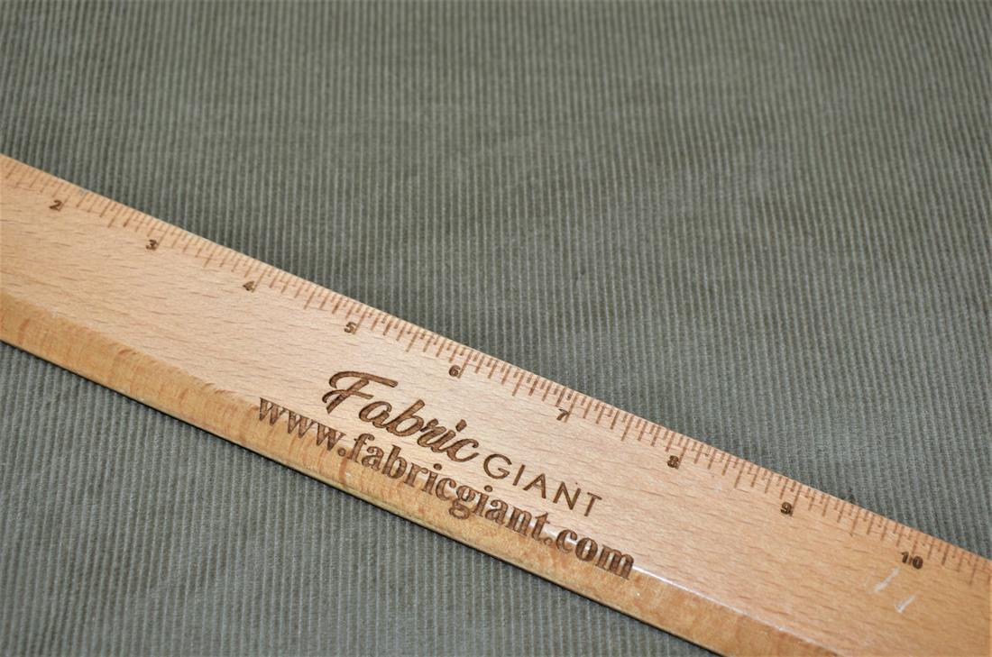 Khaki & Green Corduroy Plain Fabric
