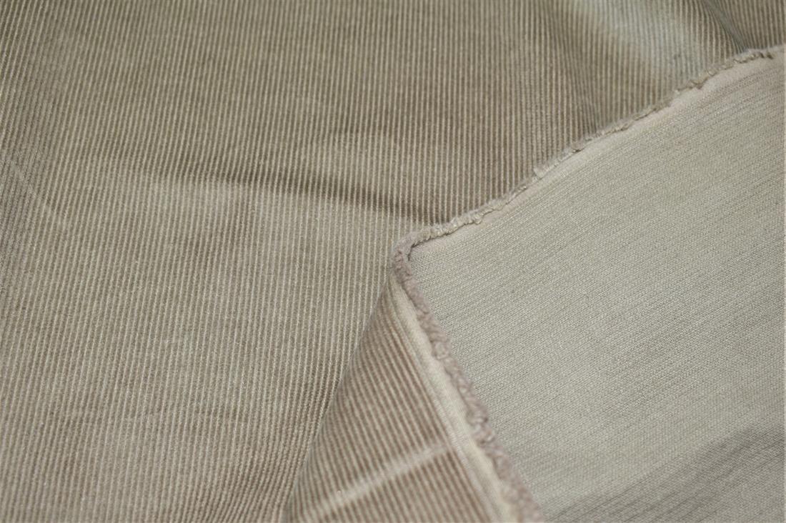 Khaki & Green Corduroy Plain Fabric