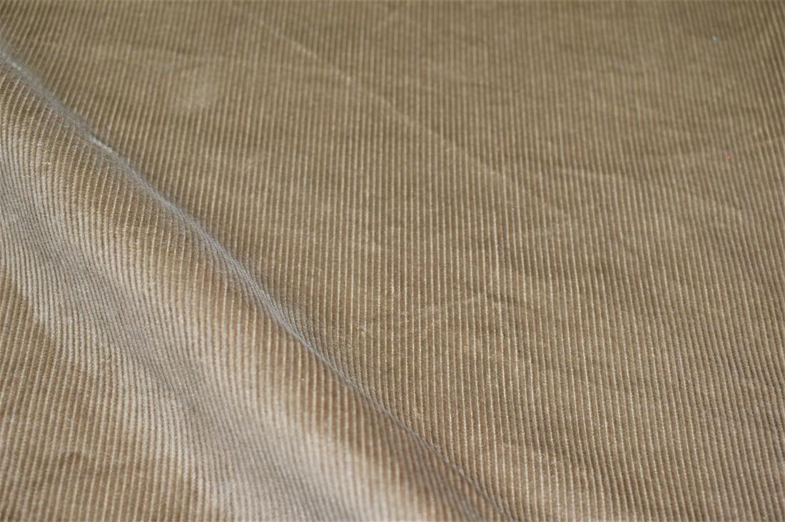 Khaki Corduroy Plain Fabric