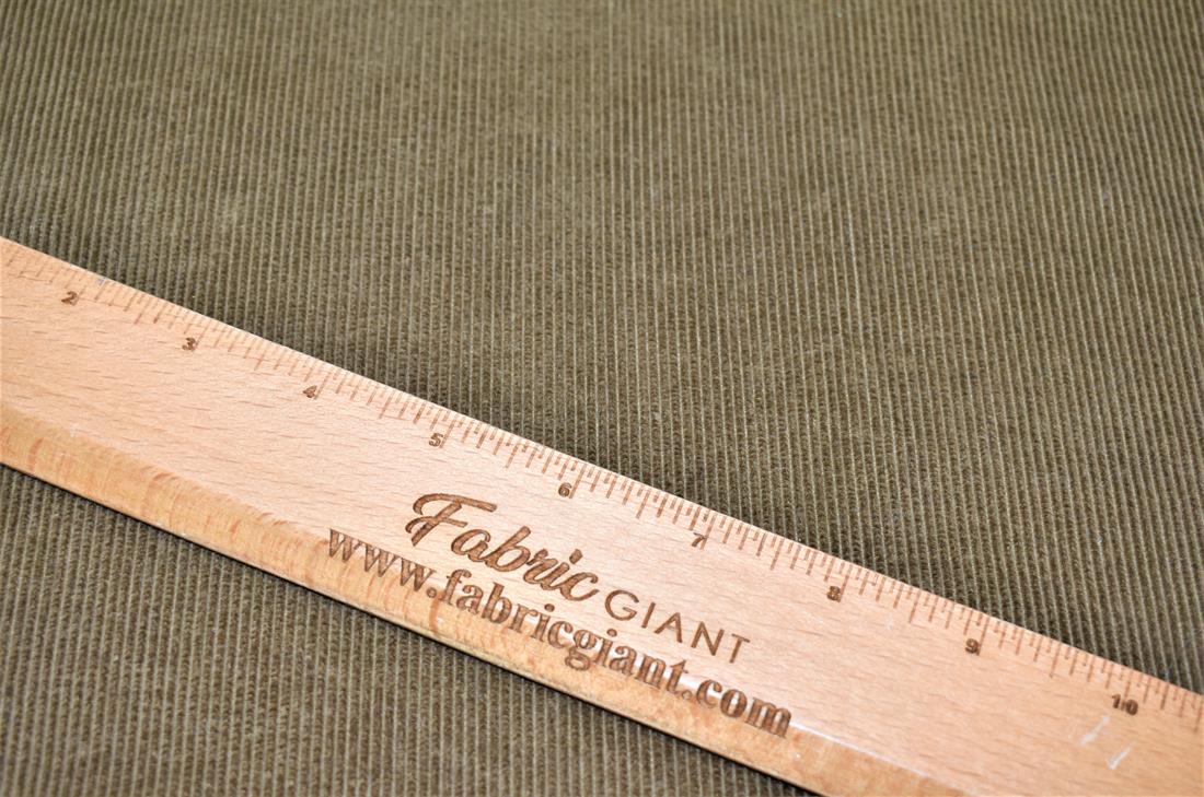 Khaki Corduroy Plain Fabric
