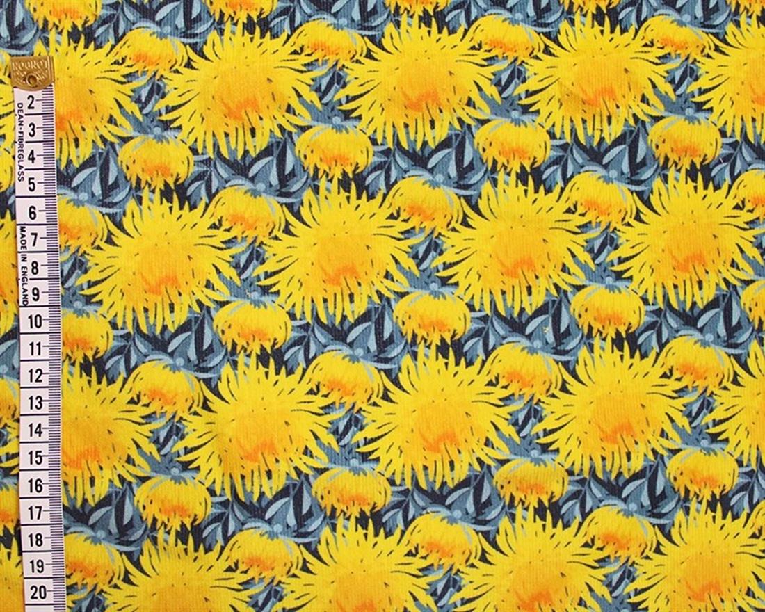Yellow Little Johnny Chrysanthemum Garden Corduroy