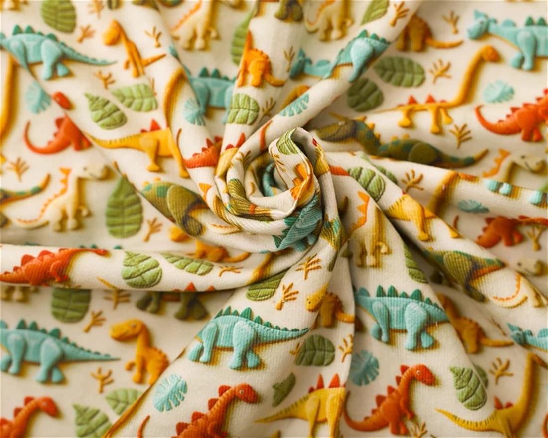 Beige Little Johnny Needlecord 3D Dinos Step Into a Prehistoric World…