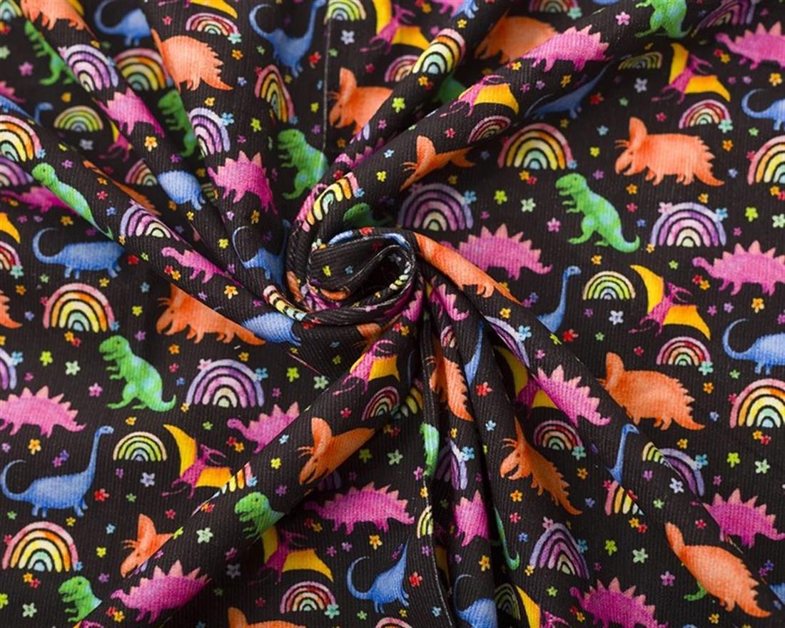 Black Little Johnny Needlecord Dinos Roar Into Your Next Sewing…