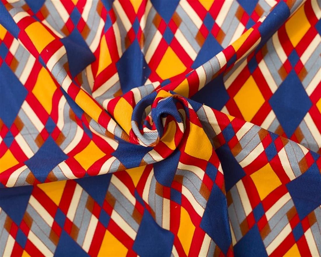 Navy Little Johnny Needlecord Geometric Pattern Modern and Bold!