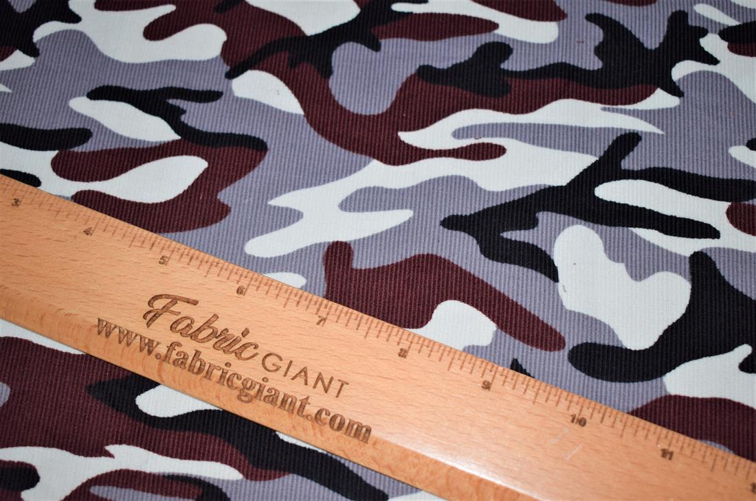 Camouflage Print Corduroy Fabric