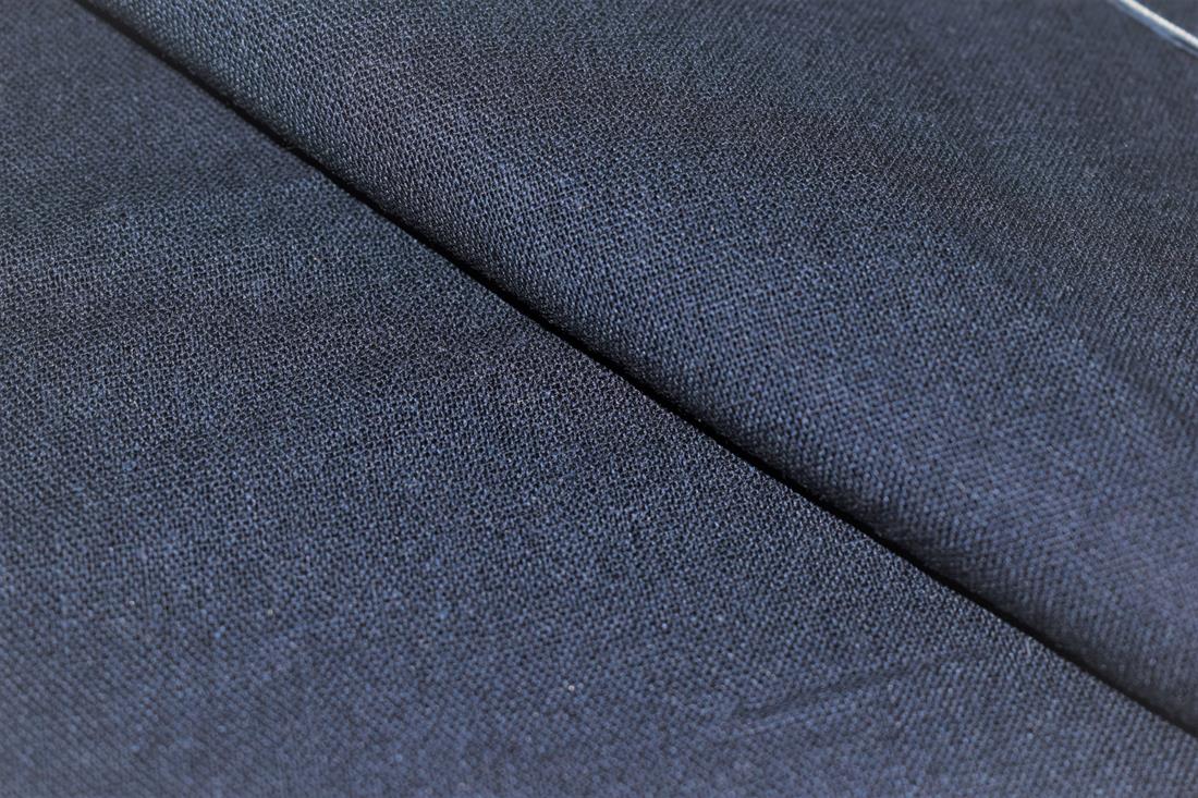 Navy Plain Cotton Linen Fabric
