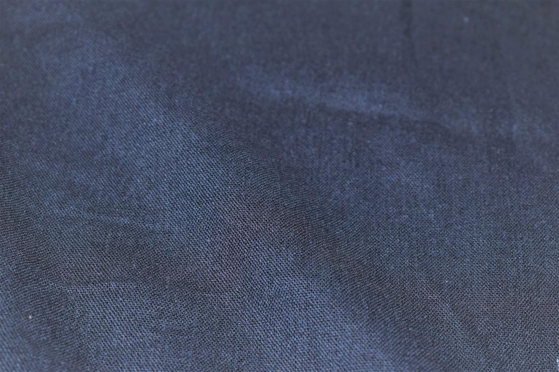 Navy Plain Cotton Linen Fabric