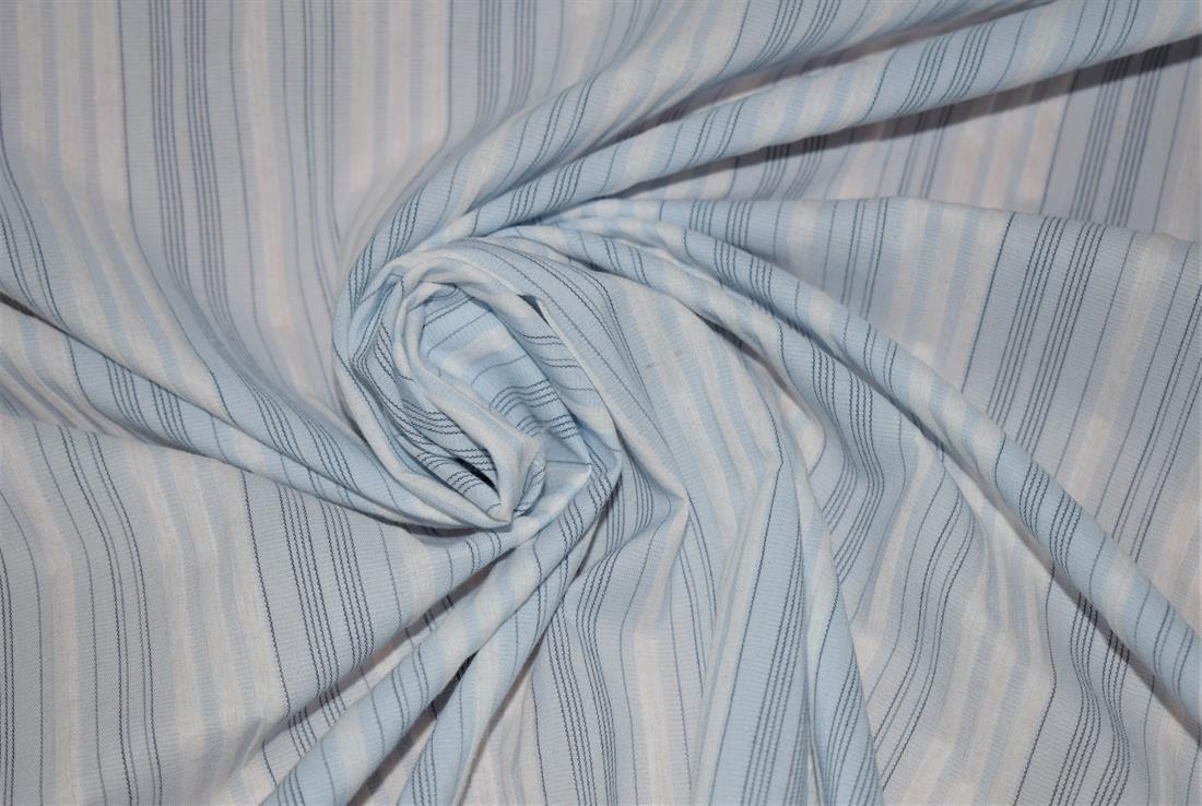 Sky Blue Stripes Cotton Lining Fabric