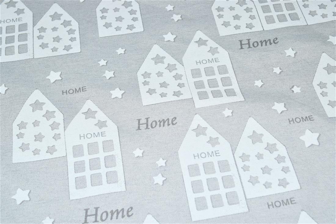 Grey Winter Cosy Homes Soft Medium Weight 100% Cotton Linen, Printed…