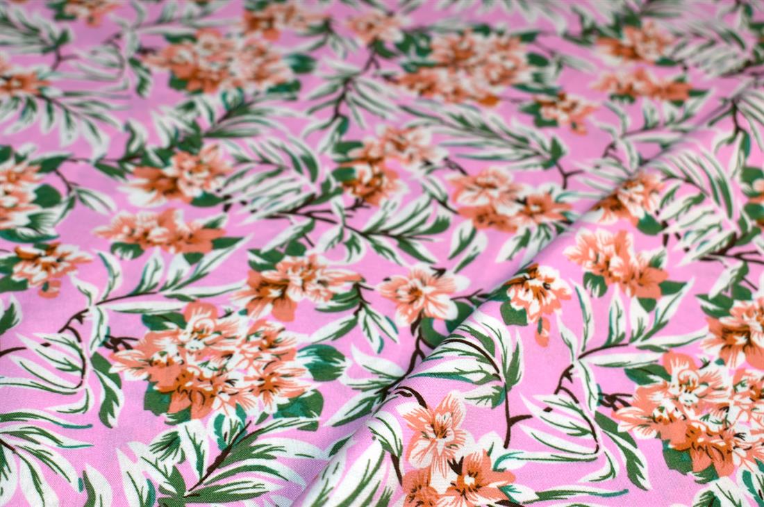 Printed Floral Crepe Fabric Material