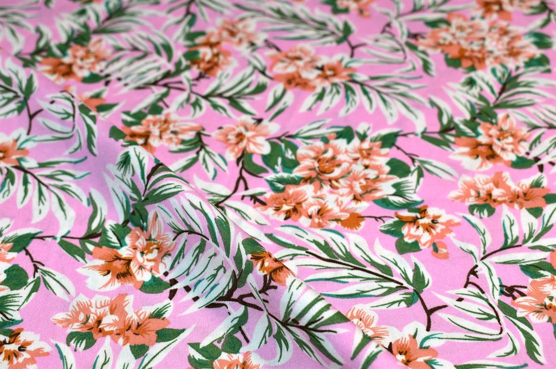 Printed Floral Crepe Fabric Material