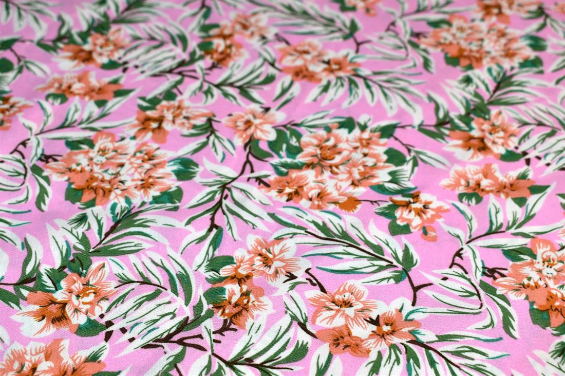 Printed Floral Crepe Fabric Material