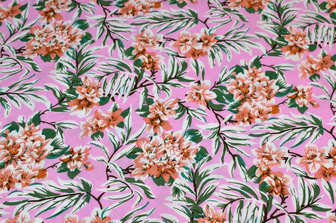 Printed Floral Crepe Fabric Material