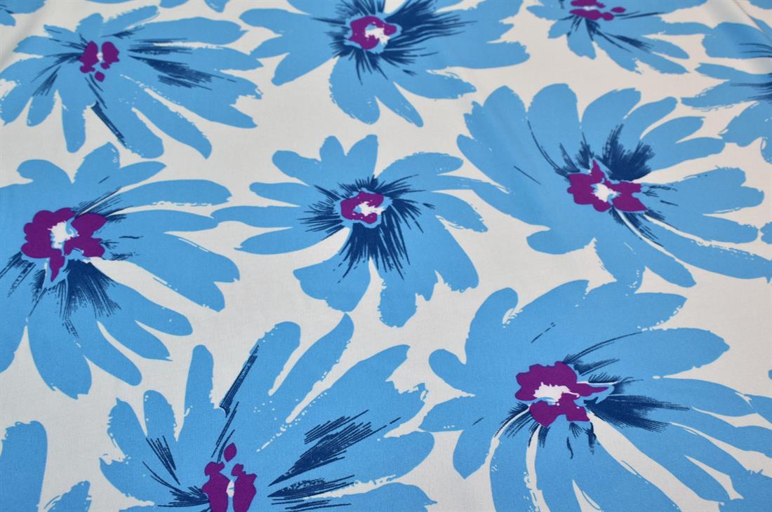 Printed Floral Crepe/Viscose Fabric Material