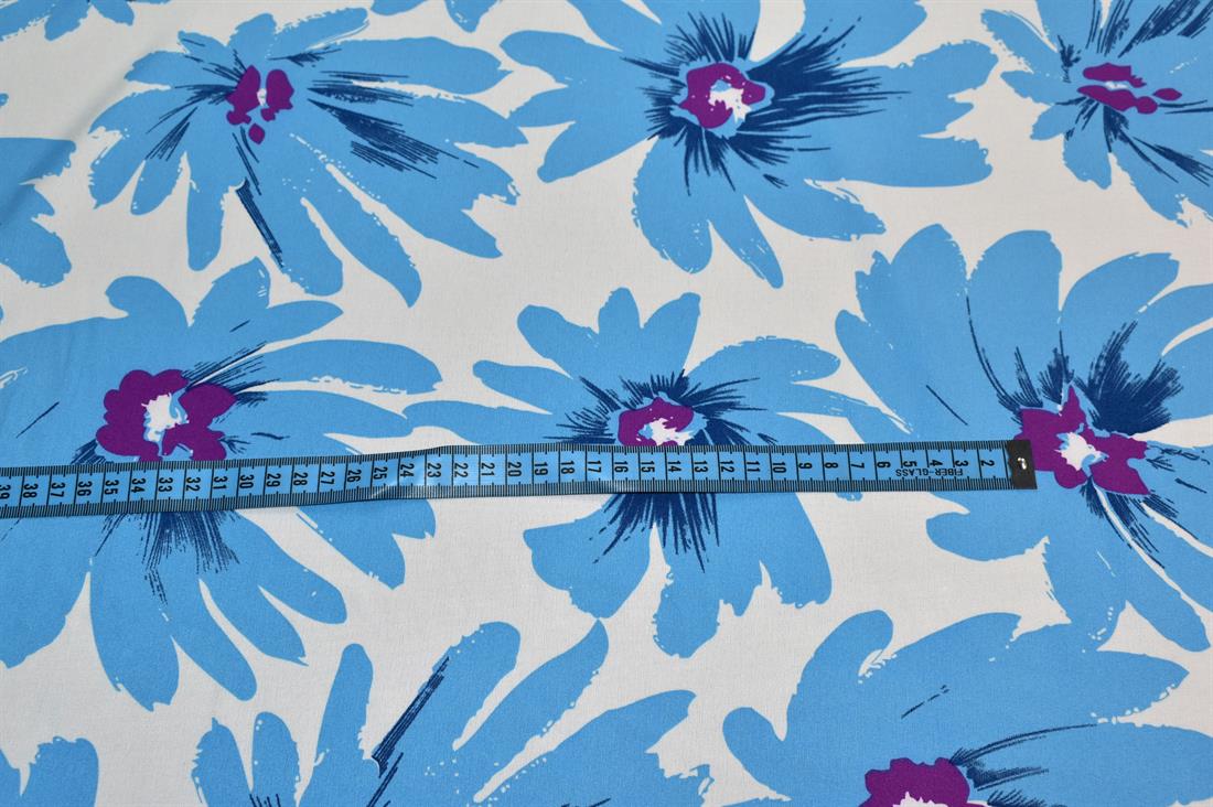 Printed Floral Crepe/Viscose Fabric Material