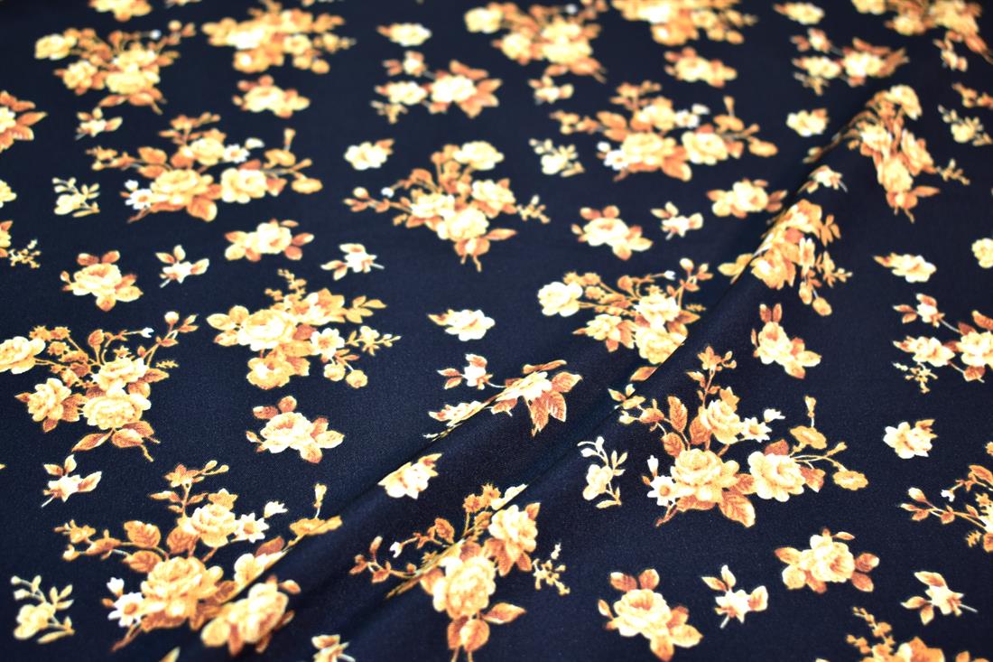 Printed Floral Crepe/Viscose Fabric Material