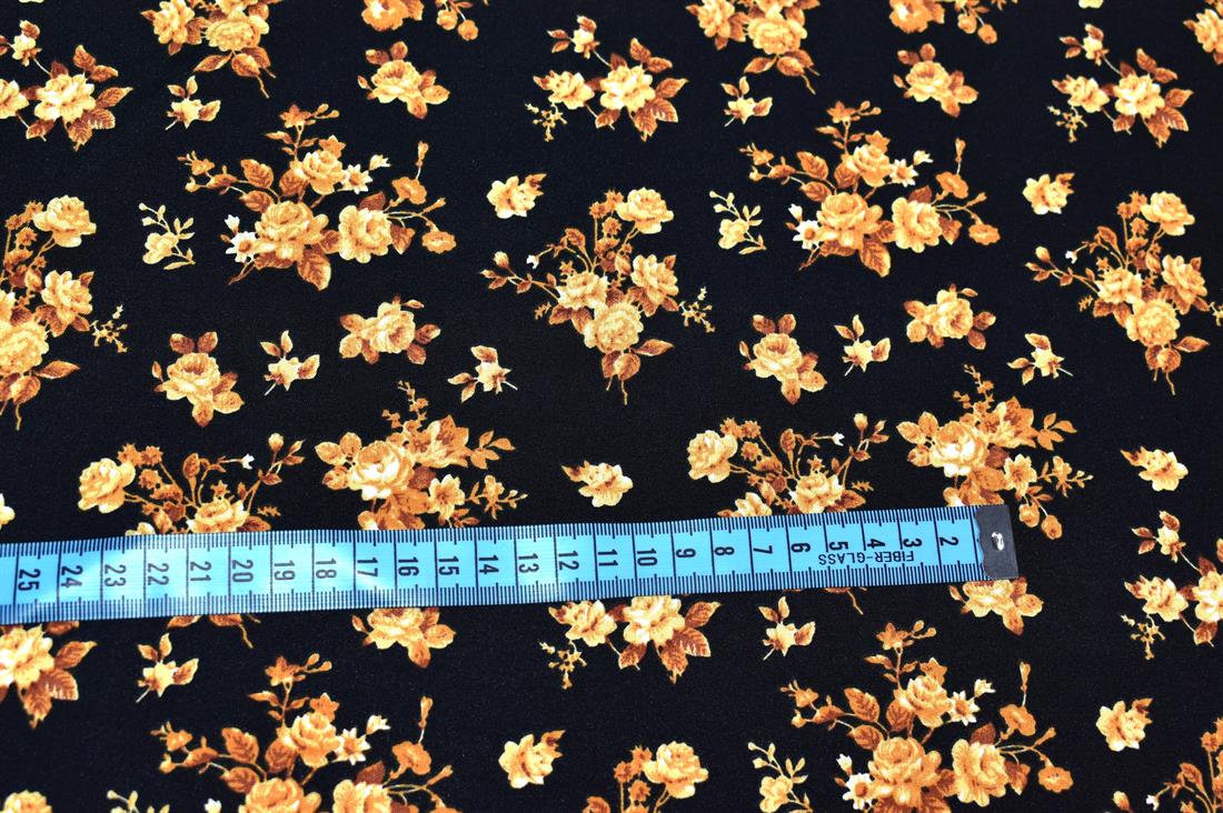 Printed Floral Crepe/Viscose Fabric Material