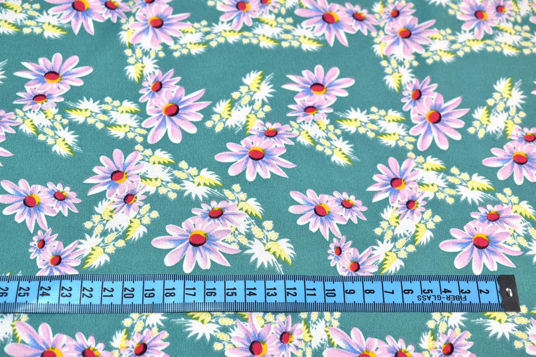 Printed Floral Crepe/Viscose Fabric Material
