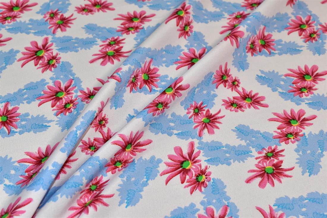Printed Floral Crepe/Viscose Fabric Material