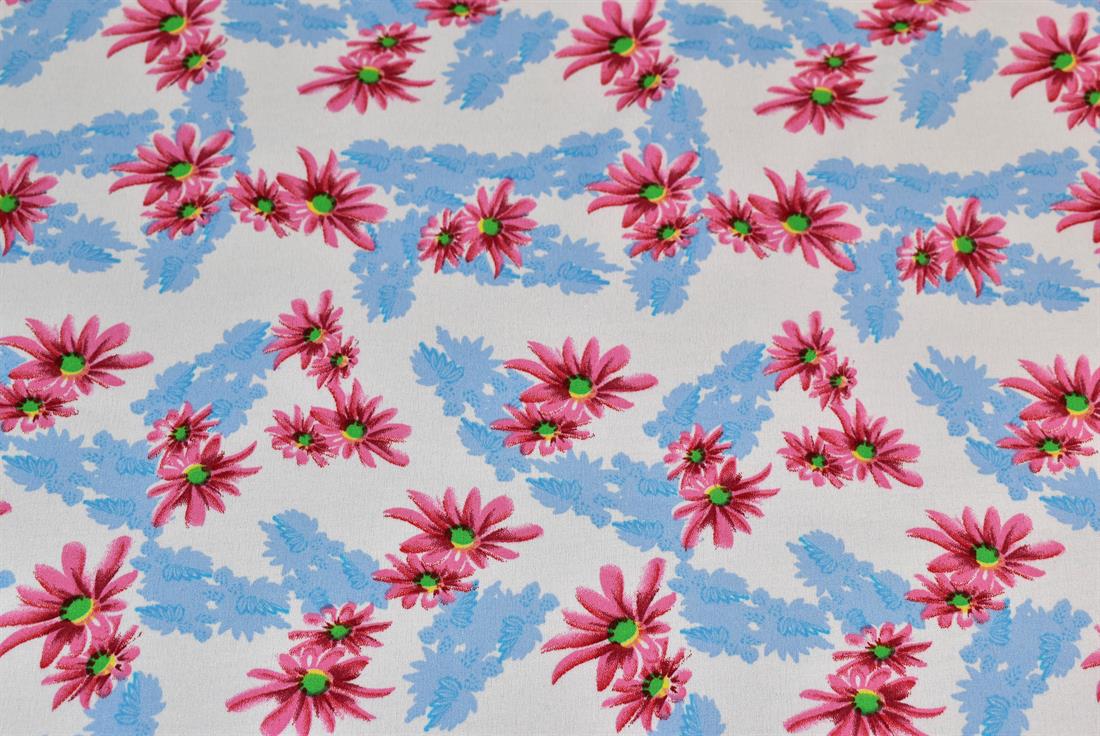 Printed Floral Crepe/Viscose Fabric Material