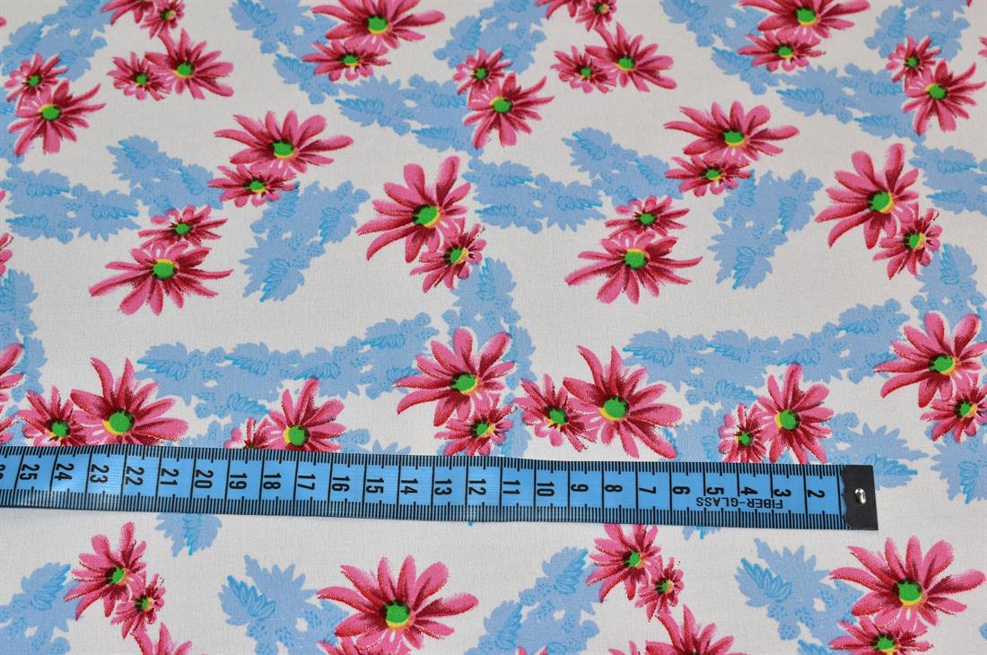Printed Floral Crepe/Viscose Fabric Material