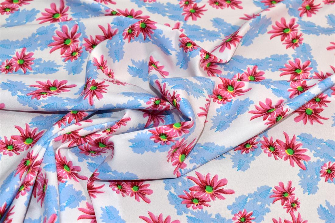 Printed Floral Crepe/Viscose Fabric Material