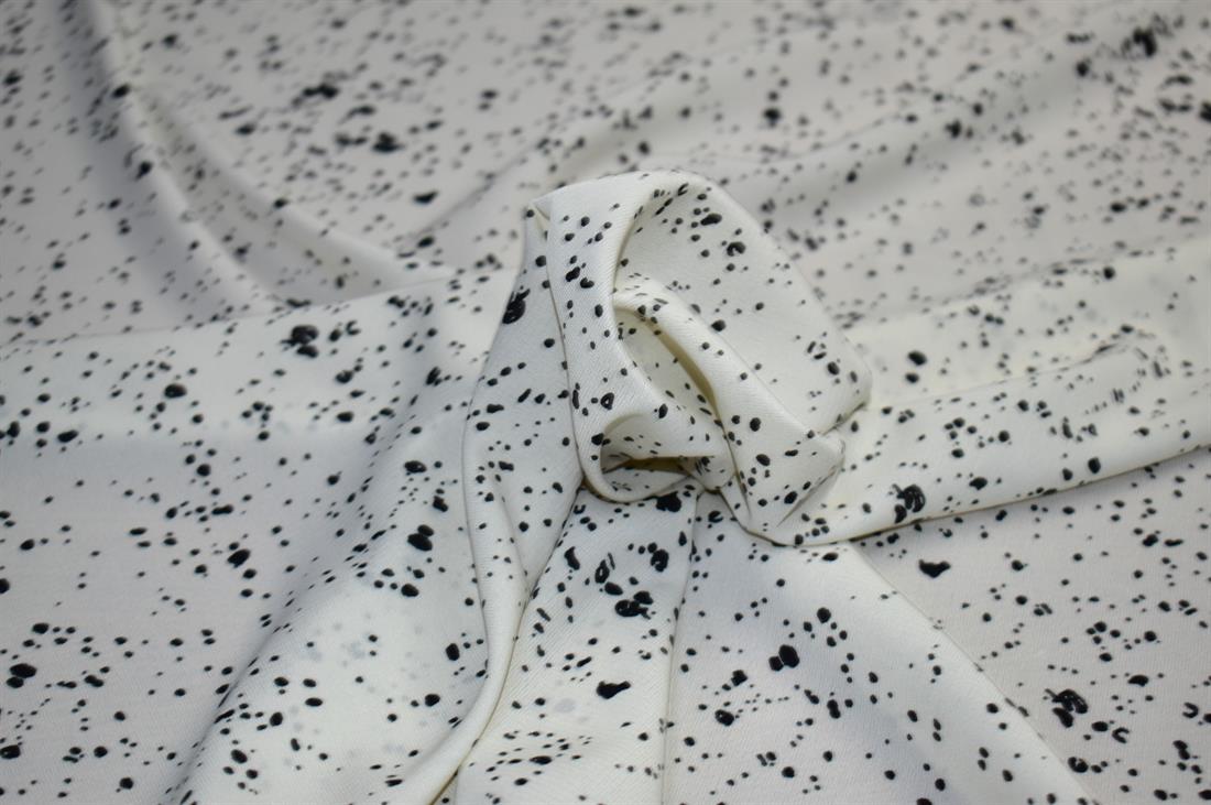 Cream Printed Floral Crepe/Viscose Fabric Material