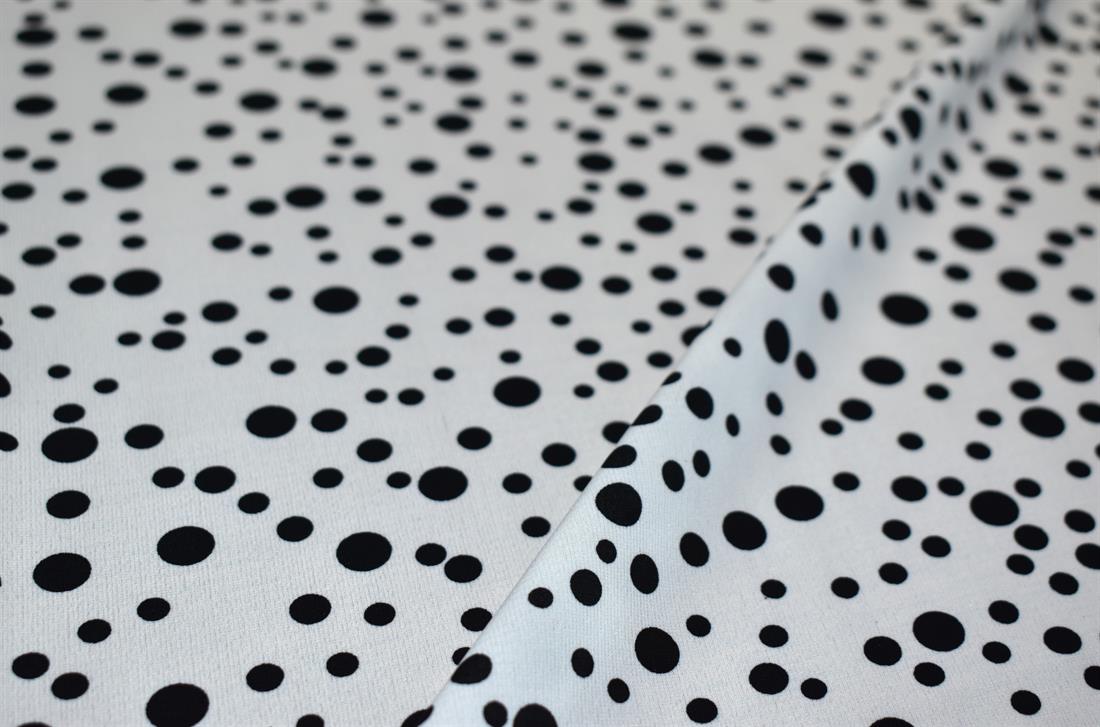 White & Black Printed Floral Crepe/Viscose Fabric Material