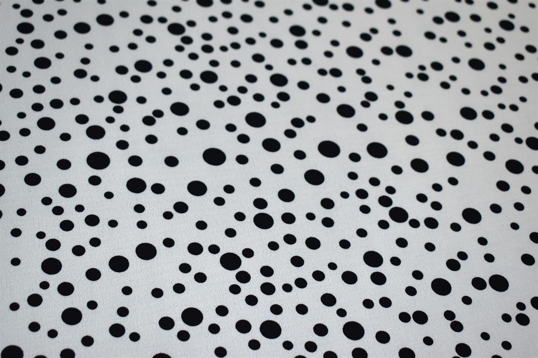 White & Black Printed Floral Crepe/Viscose Fabric Material