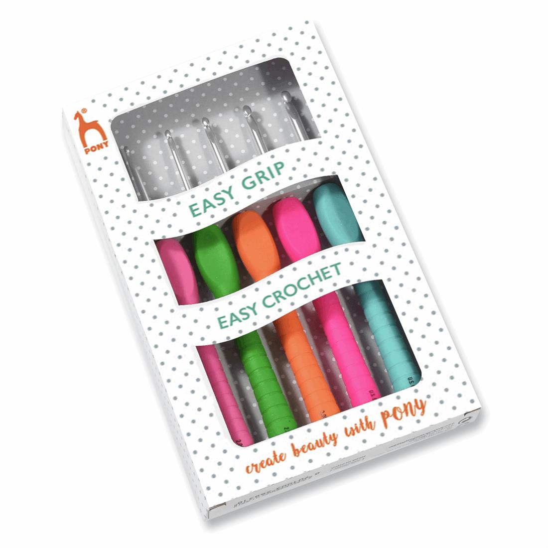 Crochet Hook Set: Easy Grip: Polka Dot: Set of 5