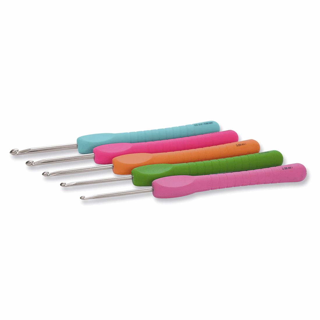 Crochet Hook Set: Easy Grip: Polka Dot: Set of 5