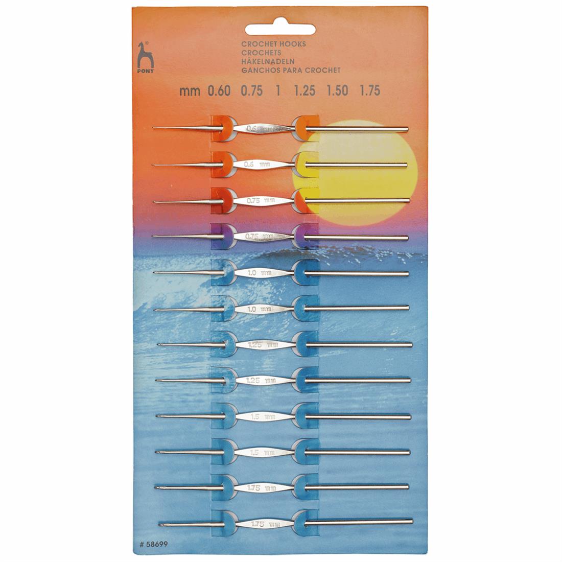 Steel Crochet Hooks: Assted Sizes 0.6 - 1.75mm