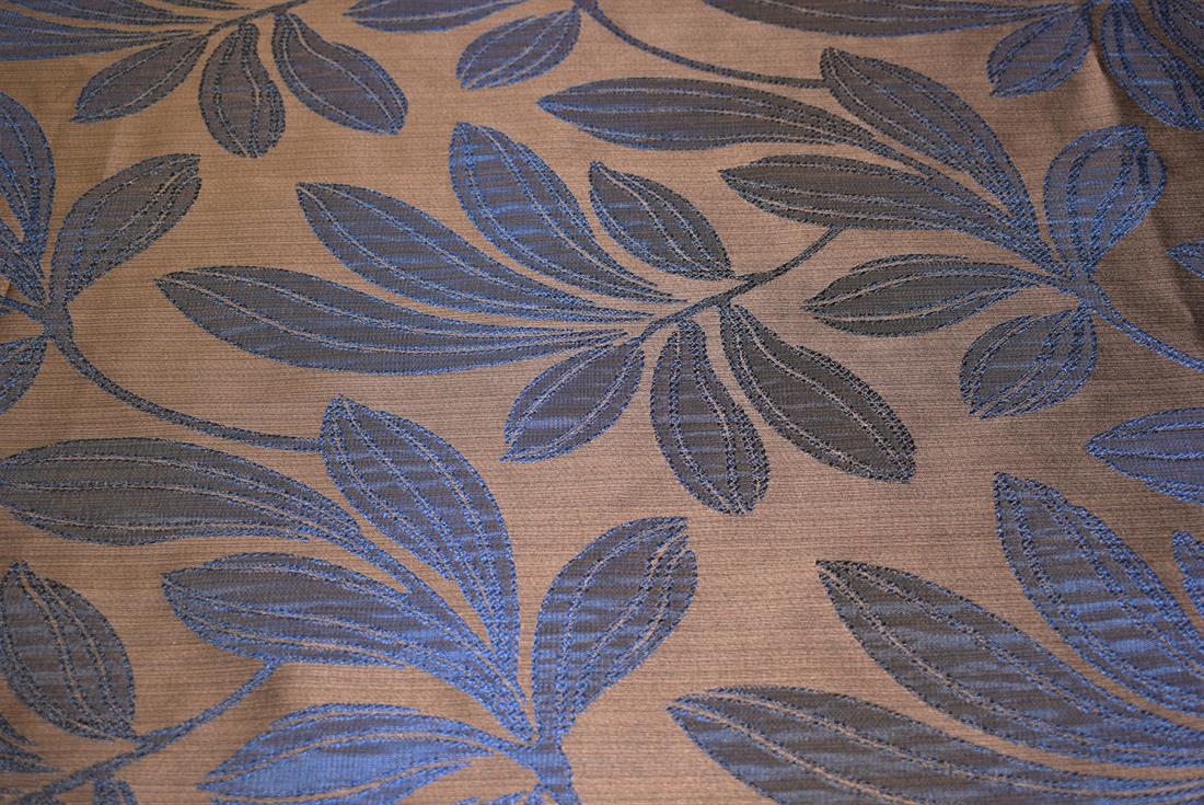 Brown Leaves Printed Furnishing Upholstery Curtain Fabric