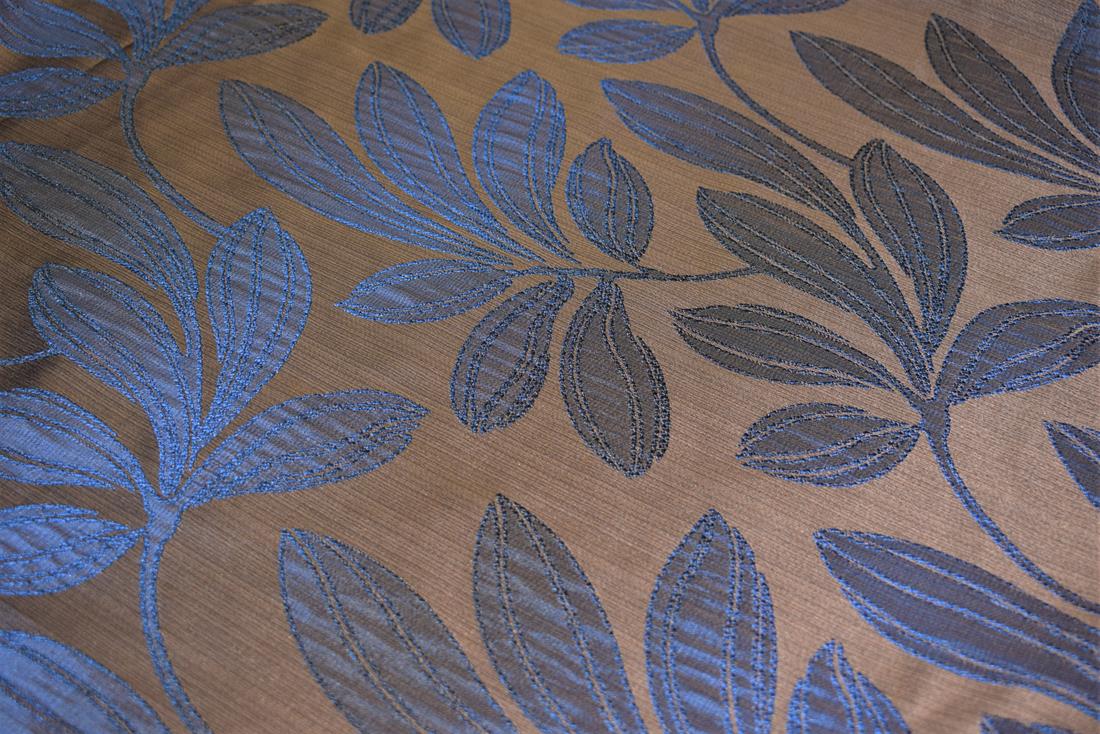 Brown Leaves Printed Furnishing Upholstery Curtain Fabric