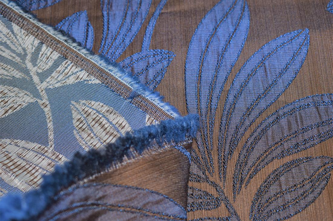 Brown Leaves Printed Furnishing Upholstery Curtain Fabric