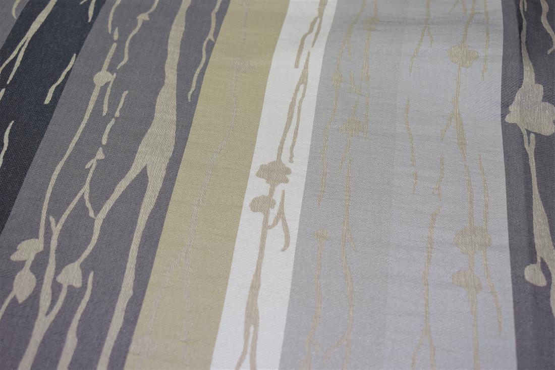 Grey/Multi Self-Print Furnishing Upholstery Curtain Fabric