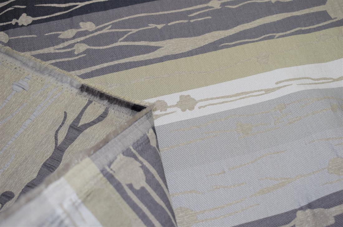 Grey/Multi Self-Print Furnishing Upholstery Curtain Fabric
