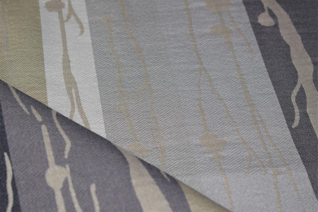 Grey/Multi Self-Print Furnishing Upholstery Curtain Fabric