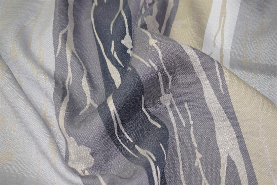 Grey/Multi Self-Print Furnishing Upholstery Curtain Fabric