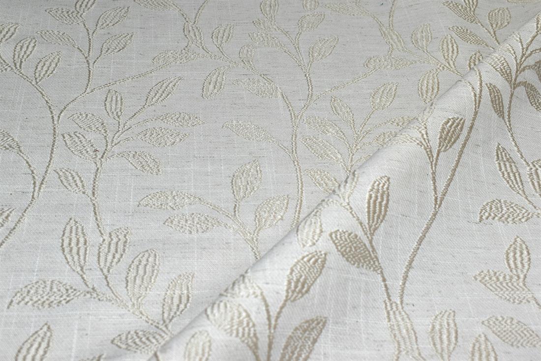 Beige Leaves Printed Furnishing Upholstery Curtain Fabric