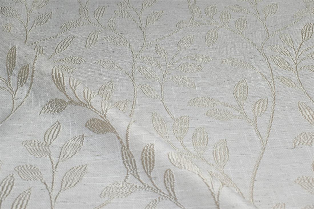 Beige Leaves Printed Furnishing Upholstery Curtain Fabric