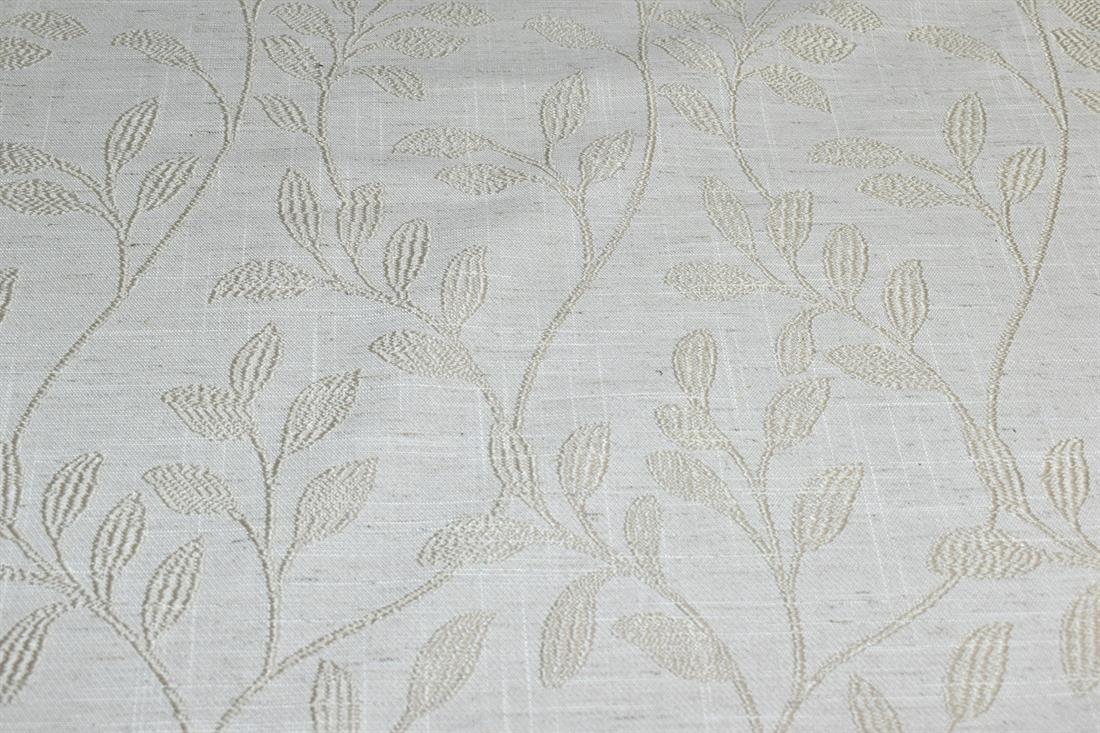 Beige Leaves Printed Furnishing Upholstery Curtain Fabric