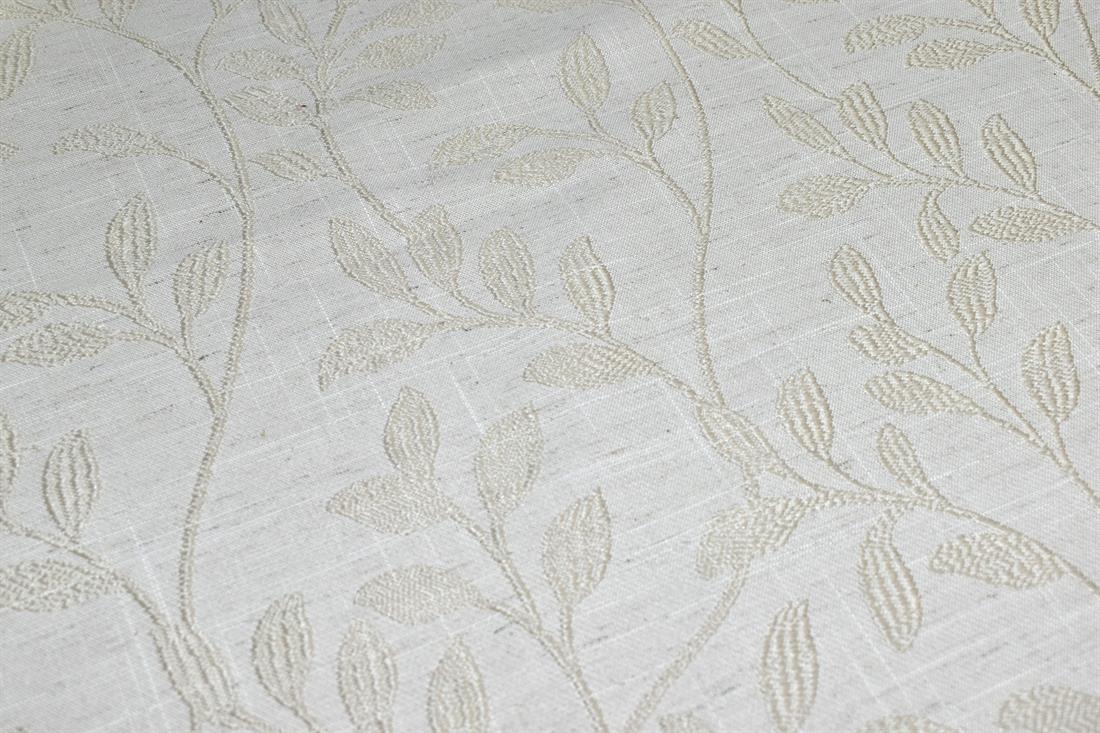 Beige Leaves Printed Furnishing Upholstery Curtain Fabric