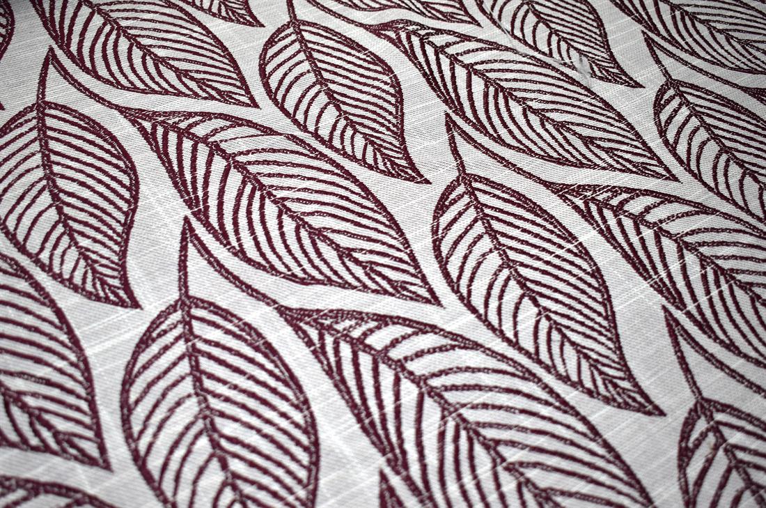 Wine & Cream Wine/Cream Leaves Printed Furnishing Upholstery Curtain…